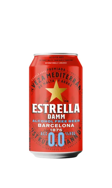 Alus ESTRELLA DAMM, šviesus, nealkoholinis 0,33L