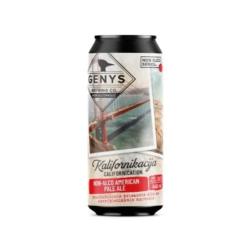 Alus GENYS, NON ALCO Kalifornikacija, American Pale Ale, 0%, 0.44l, skardinė, D