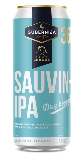 Alus GUBERNIJA, Brew League Sauvin-On IPA, 4,9%, 0,5 l