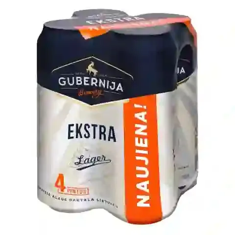 Alus GUBERNIJA, Ekstra Lager, 4x0,568l, 5,2%, skardinė