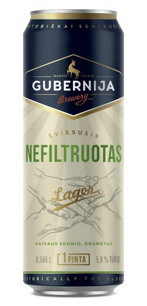 Alus GUBERNIJA, Nefiltruotas Lager,5%,0,568l, skardinė