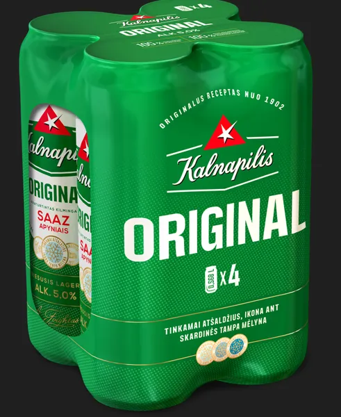 Alus KALNAPILIS Original, 5%, 4 x 0,568l, pakuotė