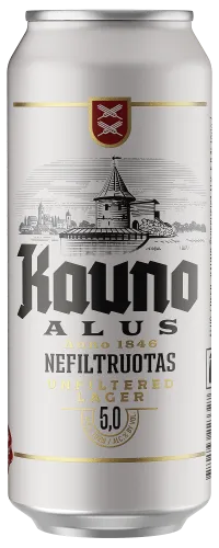 Alus KAUNO Nefiltruotas, 5% 0.5l skardinė