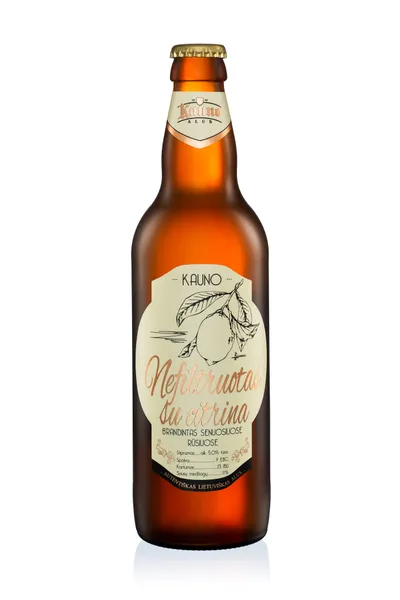 Alus KAUNO, Nefiltruotas, su citrina, 5%, 0,5 l, butelis