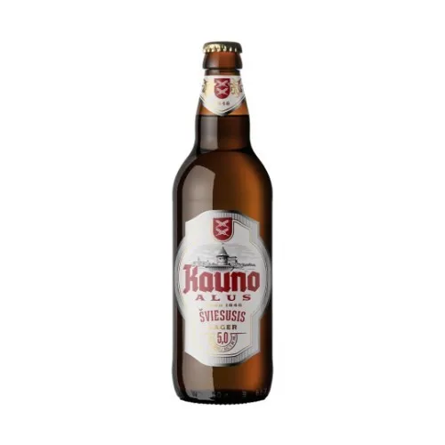 Alus KAUNO, šviesusis, 5%, 0,5 l, butelis