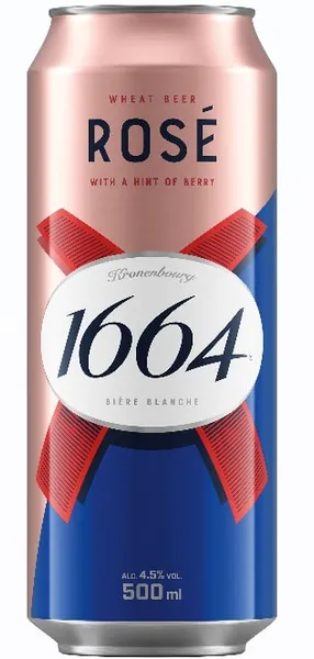 Alus KRONENBOURG 1664 Rose, 5%, bundžā, 0.5l (DEP)