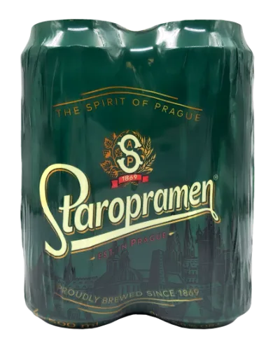 Alus STAROPRAMEN Premium, bundžā, 5%, 0.5l, 4paka (DEP)