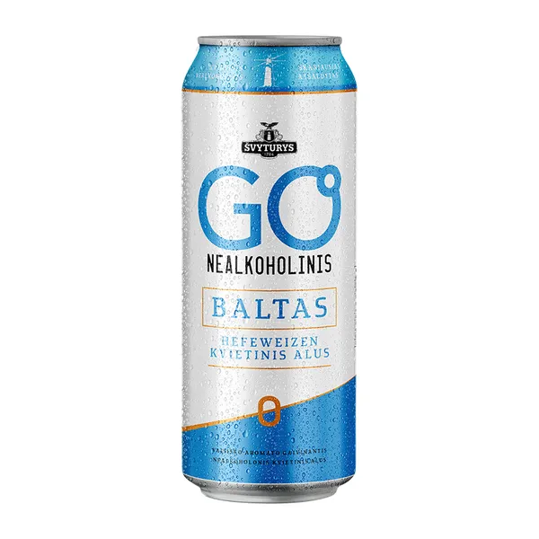 Nealkoholinis alus ŠVYTURYS GO, Wheat, šviesus, 0,5 l, skardinė