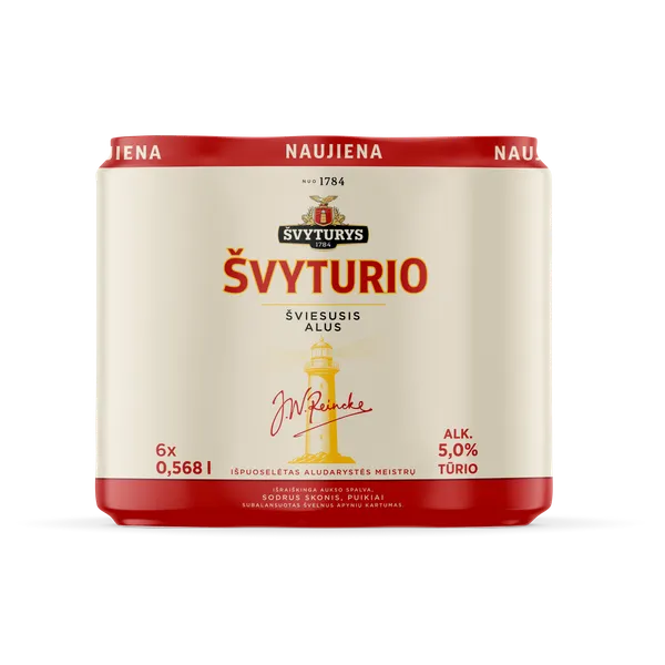 Alus ŠVYTURYS Švyturio, 5%, 6x0,568 l, skardinė