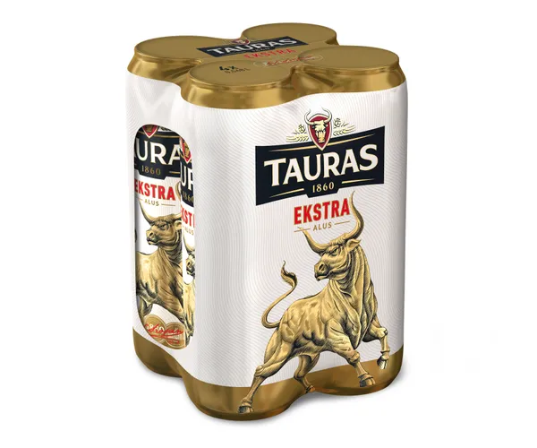 Alus TAURAS Ekstra, 5,2%, 4 x 0,568l, skardinė