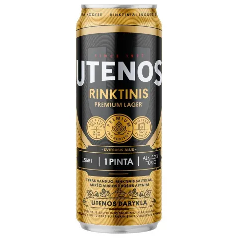 Alus UTENOS Rinktinis, 5,2 %, 0,568 l, skardinė D