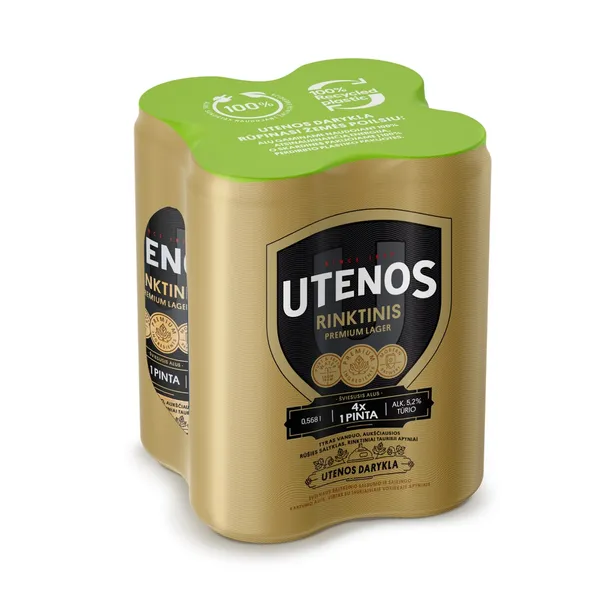 Alus UTENOS RINKTINIS, 5,2 %, 4 x 0,568 l