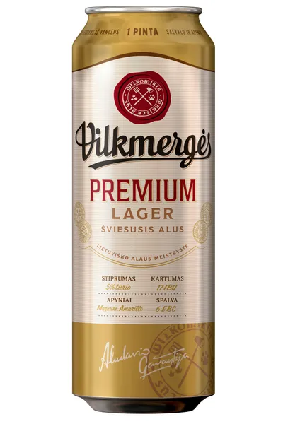 Alus VILKMERGĖS, Premium, 5%., 0,568 l, skardinė
