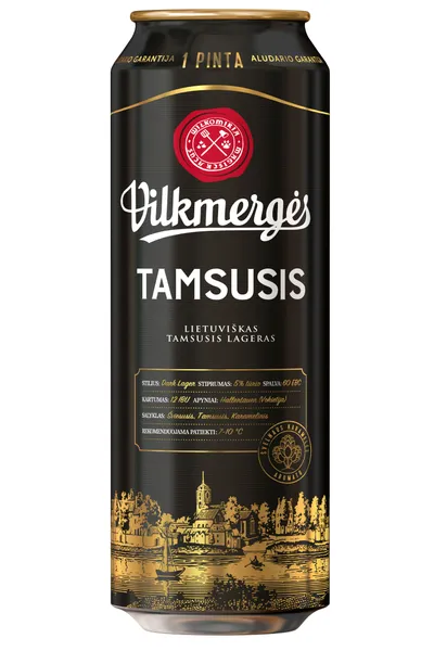 Alus VILKMERGĖS Tamsusis, 5 %, 0,568 l, skardinė