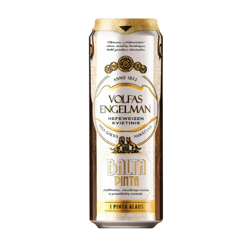 Alus VOLFAS ENGELMAN Balta pinta, 5%, 0,568 l, skardinė D
