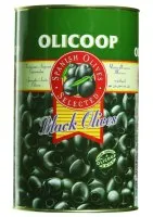 Alyvuogės OLICOOP, juodos be kauliukų, S dydis, 4,3 kg / 2 kg