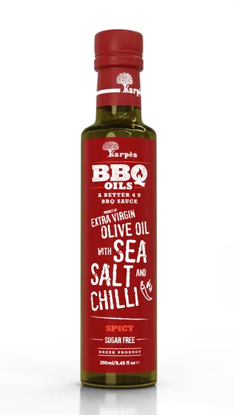 Neapstrādāta augstākā labuma olīveļļa KARPEA BBQ ar jūras sāli un čili, 250ml