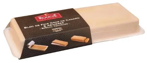 Ančių kepenėlių paštetas ROUGIE, Block of foie gras Carre Palace, 2 sluoksniai, plastikinis indelis,