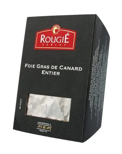 Ančių kepenėlių paštetas ROUGIE, Whole foie gras, plastikiniame indelyje, 500 g