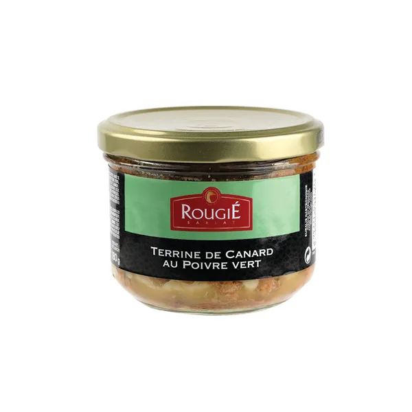 Ančių terinas, su žaliaisiais pipirais ROUGIE, stiklainyje, 180 g
