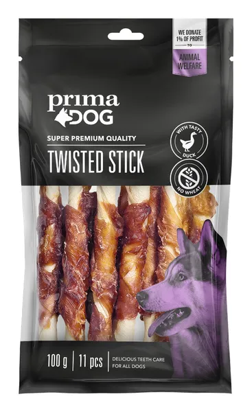 Antienos ir apdorotos odos lazdelė, PrimaDog, 13 cm, 11 vnt, 100g