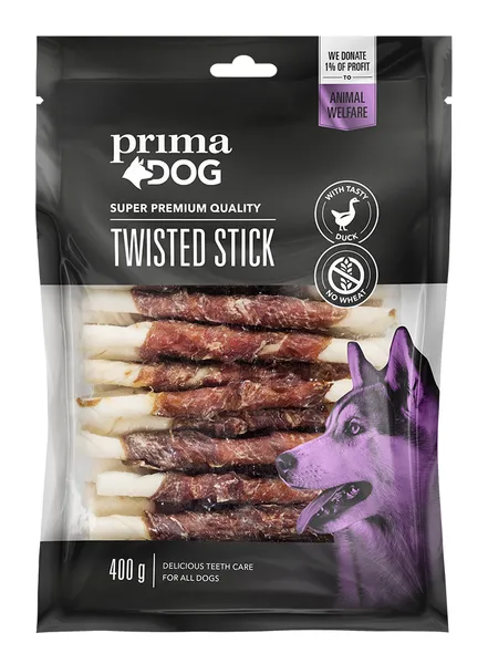 Antienos ir apdorotos odos lazdelės, PrimaDog, 13 cm, 45 vnt, 400 g