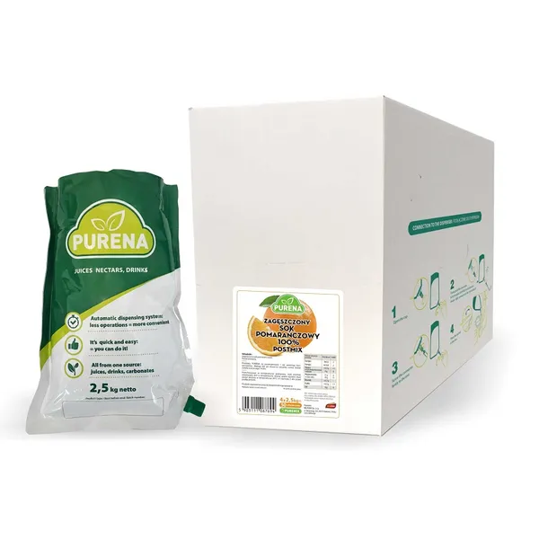 Apelsinų sulčių koncentratas PURENA, 100%, 4x2.5 kg