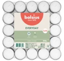 Arbatinė žvakė BOLSIUS, balta, metaliniame indelyje, 3,5 h, 100 vnt.