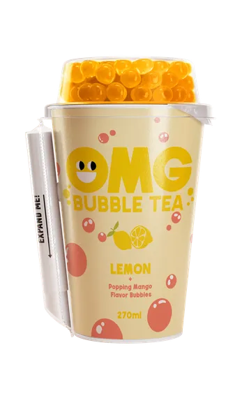 Arbatos gėrimas OMG, citrinų skonio su mango burbuliukais, 270 ml