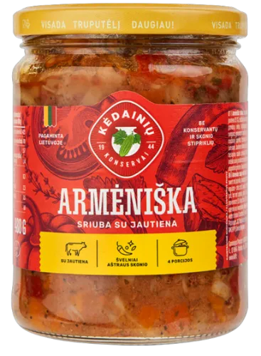 Armėniška sriuba KĖDAINIŲ, su jautiena, 0,5/480 g