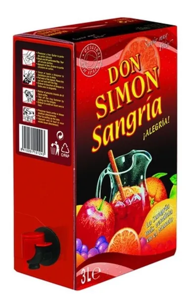 Aromatizuotas vyno gėrimas DON SIMON Sangria, 7%, 3l BIB