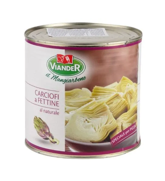 Artišokai VIANDER, pjaustyti, vandenyje, 1,35/2,5 kg