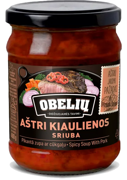 Aštri sriuba su kiauliena OBELIŲ, 480g