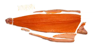 Atvėsinta atlantinių lašišų filė, su oda, vakumuota, 1kg