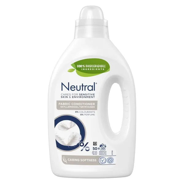 Audinių minkštiklis NEUTRAL Sensitive, koncentruotas,  33 skalbimai, 1 L