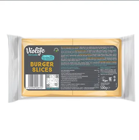 Augalinių riebalų sūrio produktas cheddar VIOLIFE, 26 riekės, 1 kg