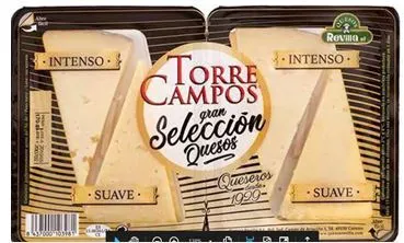 Avių ir karvių pieno sūris TORRE CAMPOS, pjaustytas, 39% rieb., 170g