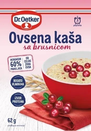 Avižinė košė DR.OETKER, su spanguolėmis, 62 g