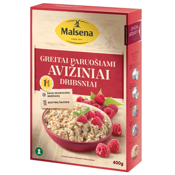 Avižiniai dribsniai MALSENA, Dribsnių Energija, 1 Min, 400 g