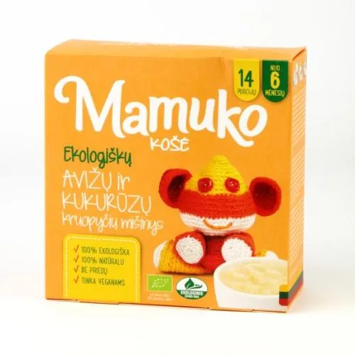 Avižų ir kukurūzų kruopyčių mišinys MAMUKO , nuo 6 mėnesių, 240 g