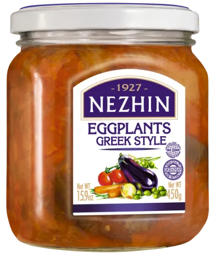 Baklažāni NIZHYN grieķu stilā, olīveļļā, 450g
