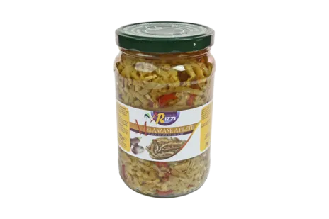 Baklažanų juostelės saulėgrąžų aliejuje, 1,550 kg/1 kg