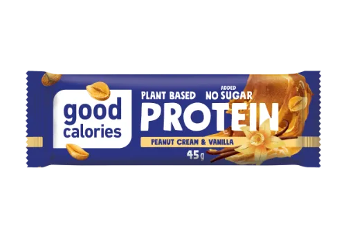 Vaniļas proteīna batoniņš ar zemesriekstiem un datelēm  GOOD CALORIES, 45g