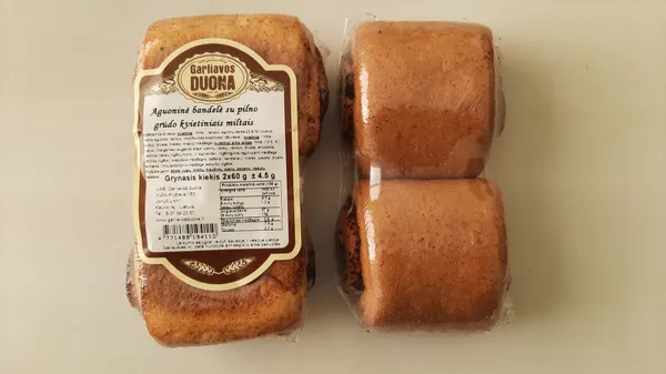 Bandelė aguoninė su pilno grūdo kvietiniais miltais 2x60g