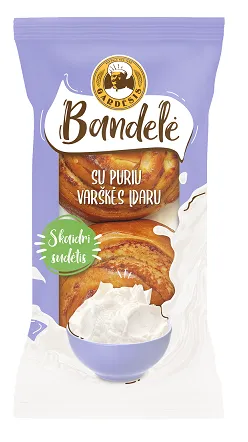 Bandelės PREMIUM, su puriu varškės įdaru, 2 x 65 g