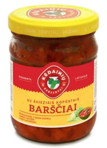 Borščs ar kāpostiem KĖDAINIŲ, stiklā, 480g/500ml