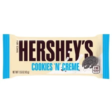 Šokolādes batoniņš HERSHEY'S Cookies N Creme, 43g