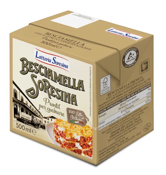 Bešamelio padažas LATTERIA SORESSINA, UAT, 8% rieb., 500 ml