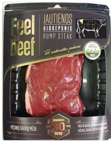 Brandintos (30d+ ) jautienos didkepsnis RUMPSTEAK, 400 g.