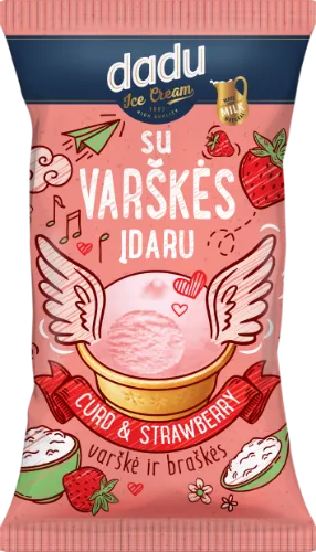 Braškinis plombyras DADU Mini su varške, 85ml